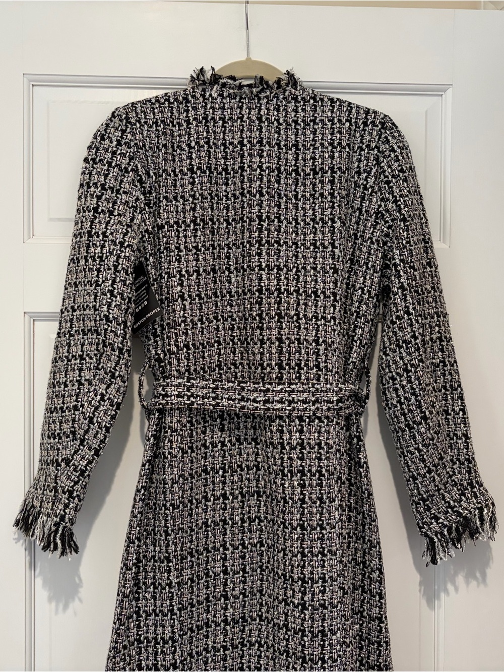 NWT Boston Proper Metallic Tweed Tie Waist Duster - Picture 11 of 16